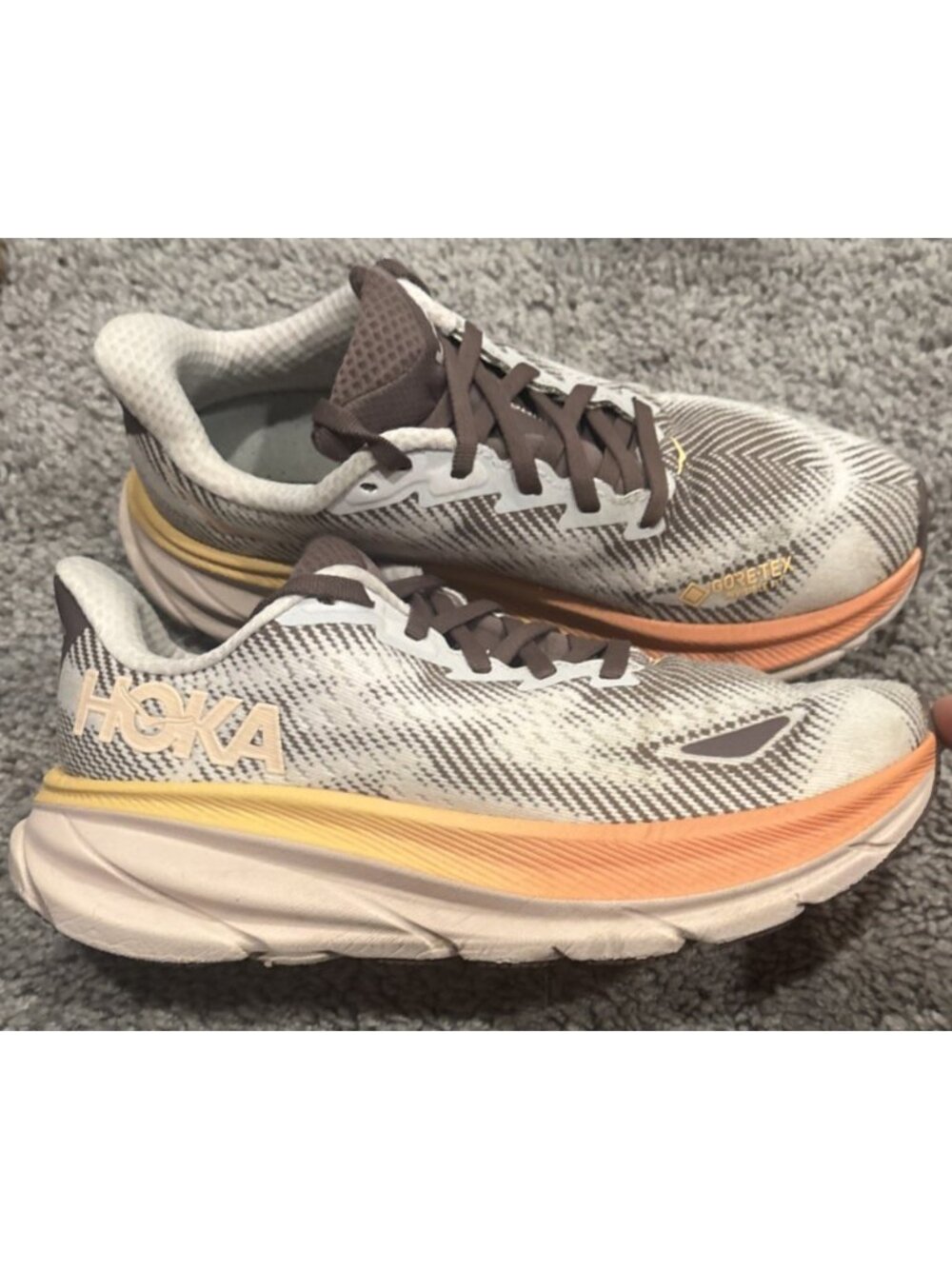 Hoka One One Women's Clifton 9 GTX 1141490F CMK Brown Running Shoes Size 6.5 B
